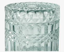 Krukke Med Låg Glas Aqua H.9 cm