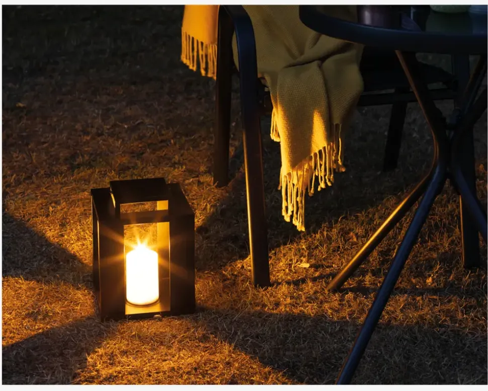 Lanterne Metal LED Sort H.25,5 cm