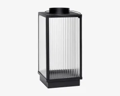 Lanterne Metal/Glas Sort H.25cm