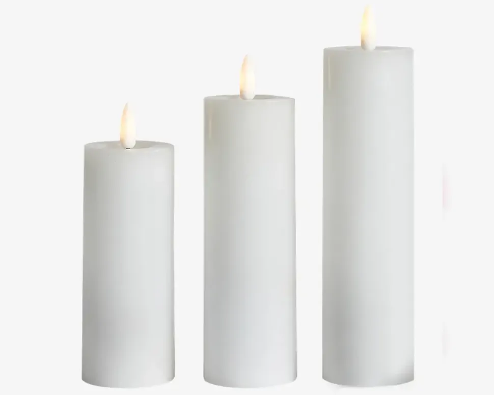 LED Bloklys Sæt 3Stk Hvid Ø.5cm