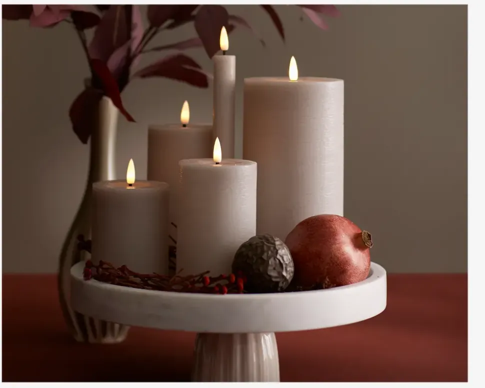 LED Bloklys Stone H.15xØ.7,5cm