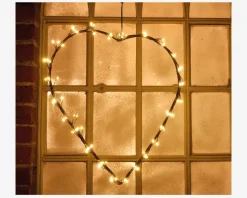 LED Tråd Hjerte H.40cm Sort