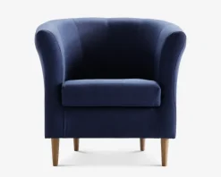 Lænestol Flash Blå Med Eg Ben