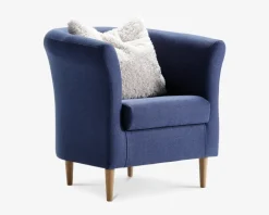 Lænestol Flash Blå Med Eg Ben