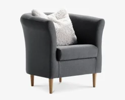 Lænestol Flash Grå Med Eg Ben