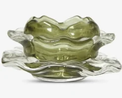 Loe fyrfadsstage lotusblomst grøn Ø.9 cm