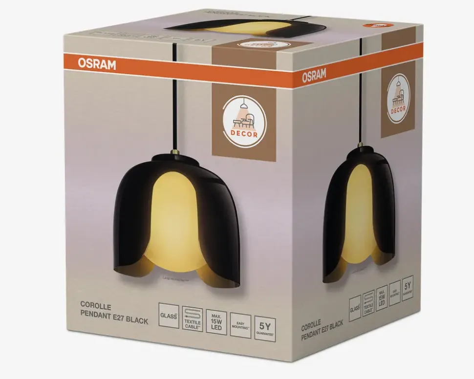 Loftlampe Corolle sort Ø.20 cm
