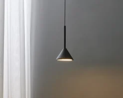 Loftlampe Fuji single sort Ø.12 cm