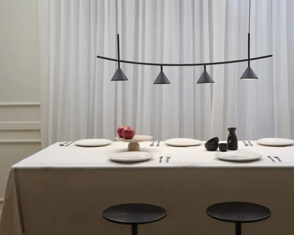 Loftlampe Fuji 4xpendel sort L.120,5 cm