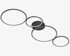 Loftlampe Rondo 4 Sort L.97 cm