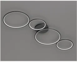 Loftlampe Rondo 4 Sort L.97 cm