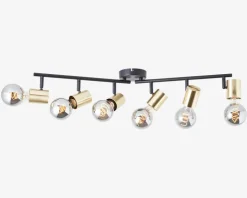 Loftspot Kerry Sort/Messing 6 x E27