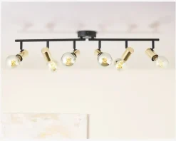 Loftspot Kerry Sort/Messing 6 x E27