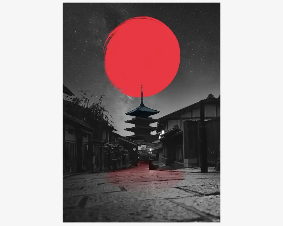 Lonely temple - Fadil Roze 30x40 cm