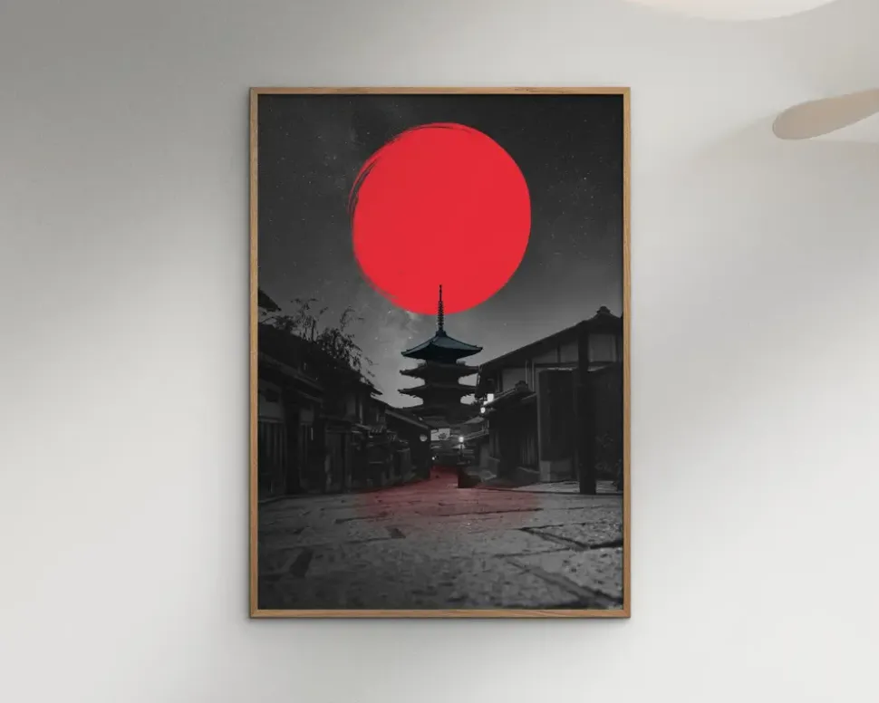 Lonely temple - Fadil Roze 30x40 cm