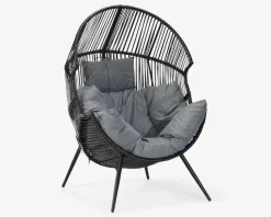 Loungestol Cozy i sort/grå