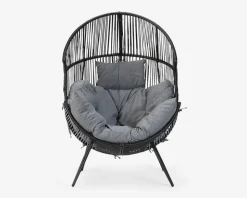 Loungestol Cozy i sort/grå