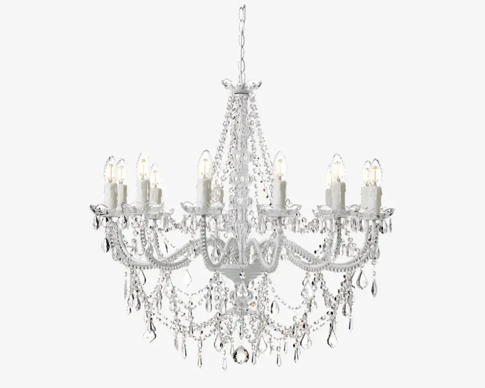 Lysekrone Imperial 12-Armet Hvid Ø.74 cm