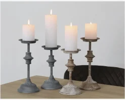 Lysestage Bloklys Grå H.24