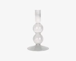Lysestage Bubbles Klar H.16 cm