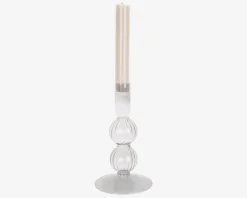 Lysestage Bubbles Klar H.16 cm