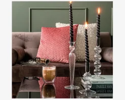 Lysestage Bubbles Klar H.16 cm