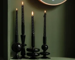 Lysestage double bubble sort H.17 cm