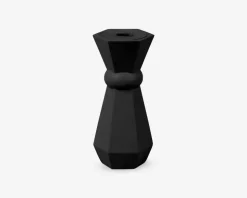 Lysestage Geo Queen sort H.17 cm