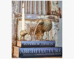 Lysestage Kiwi Guld 9x5 cm