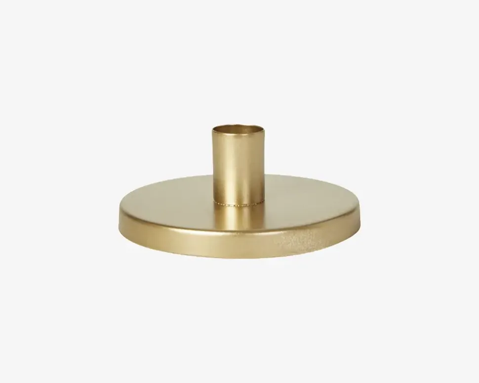 Lysestage Krone Metal Guld Ø.11 cm