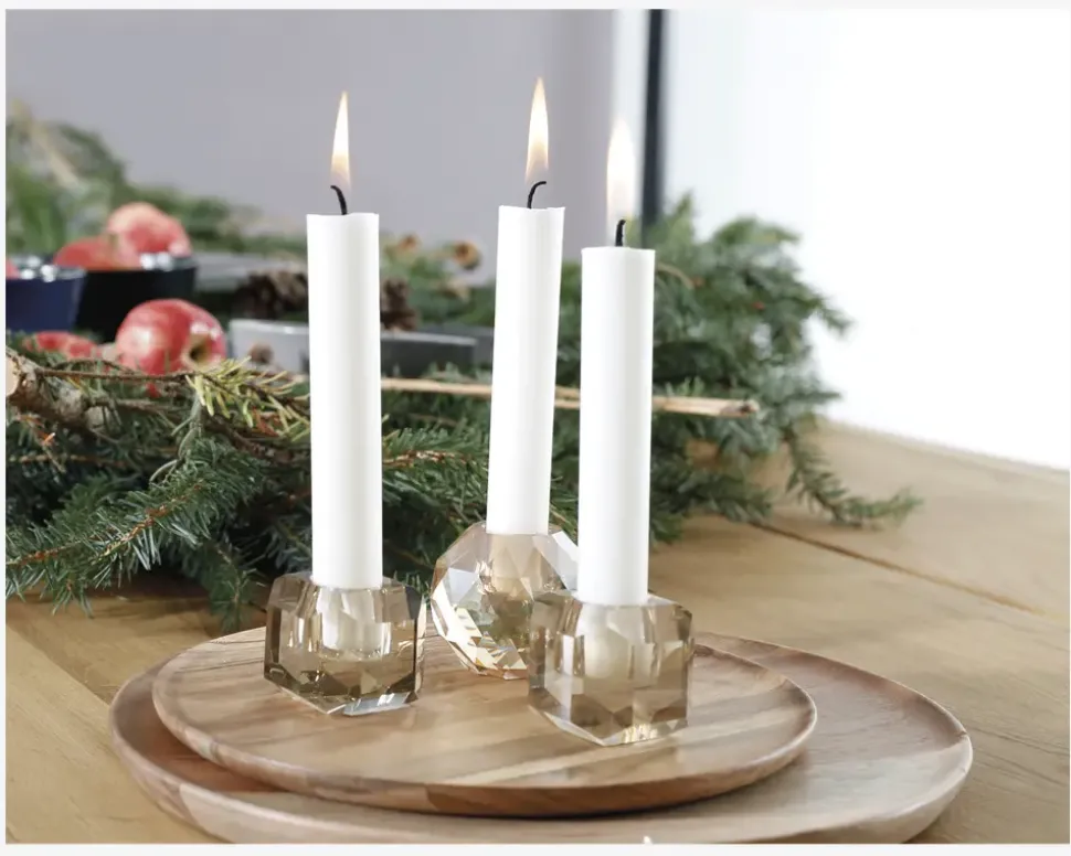 Lysestage Krystal Klar H.5 cm