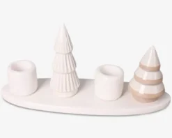 Lysestage m. juletræer H.10,5 cm