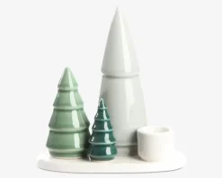 Lysestage m. juletræer H.13xØ.7 cm