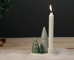 Lysestage m. juletræer H.13xØ.7 cm