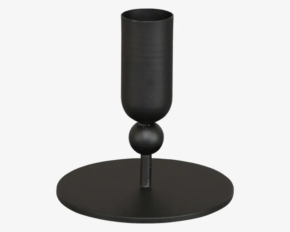 Lysestage Mat Sort H.9 cm