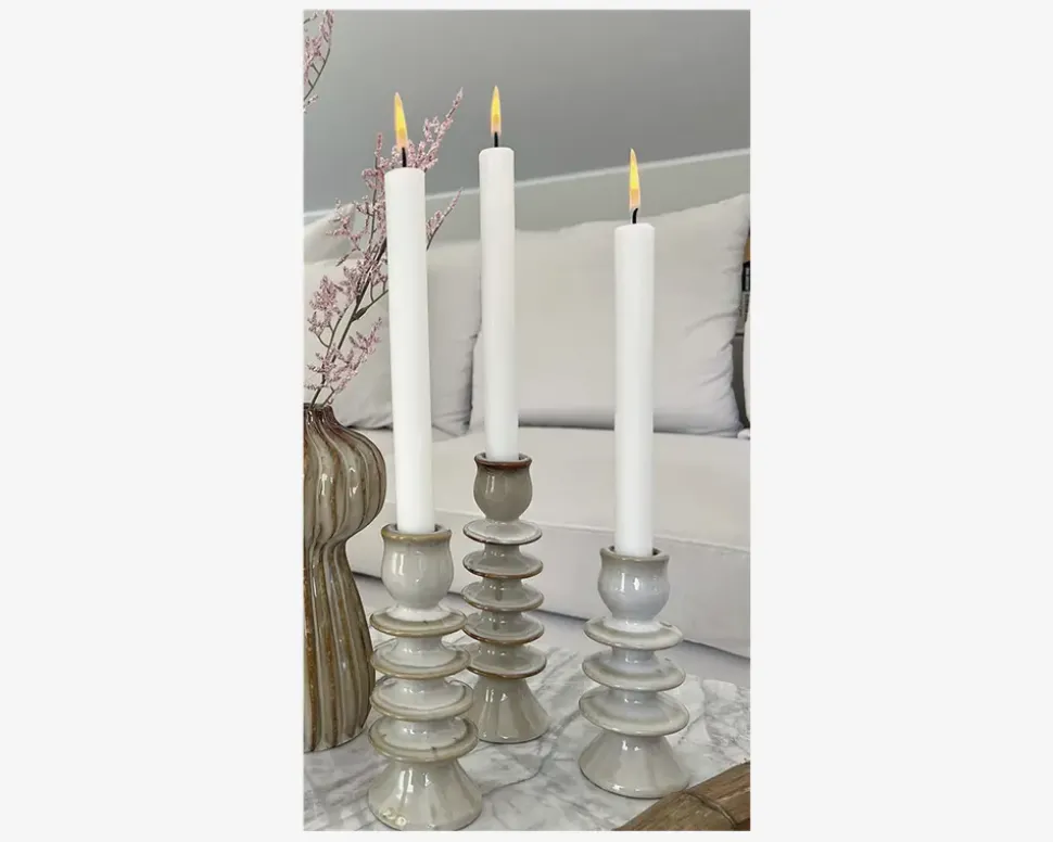 Lysestage sand H.14 cm