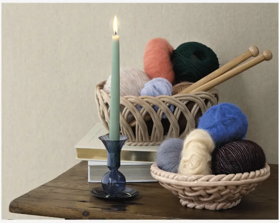 Lysestage Tulip Blå H.11,5 cm