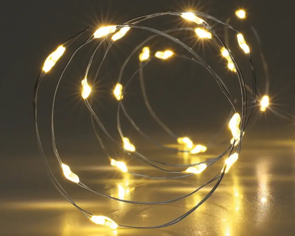 Lyskæde sølv 20 LED L.100 cm