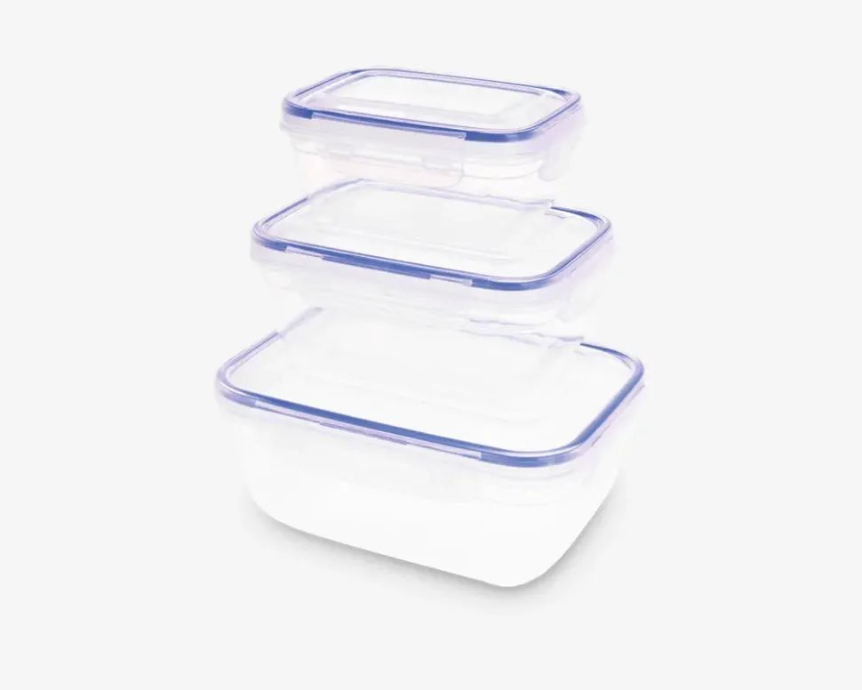 Madopbevaring firkantet sæt 3 stk.