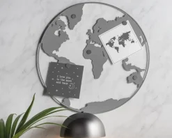 Magnettavle verden jern grå Ø.50 cm