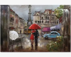 Maleri Paris/regn/bil 80x120 cm
