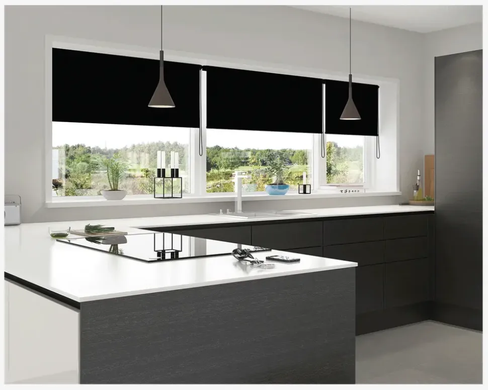 MørkL. Uni m. Kæde 120x175 cm Sort