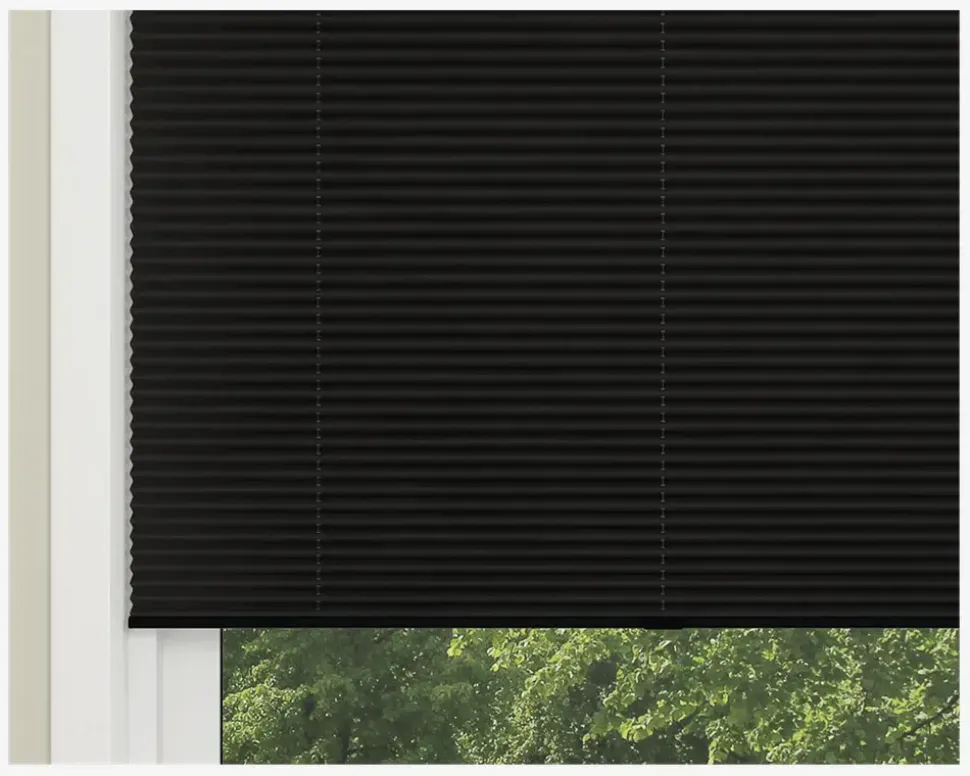 Mørk.Plisse Touch 90x210 cm Sort