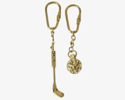 Nøglering guld ass L.12 cm