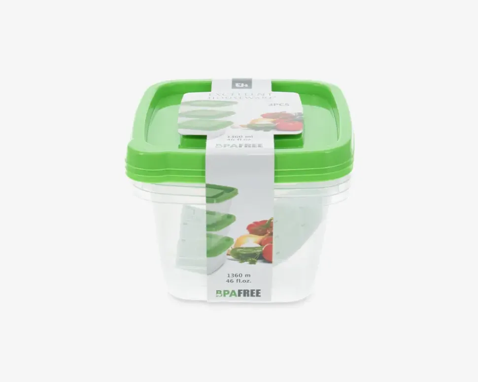 Opbevaringsboks Grønt Sæt 3 stk.