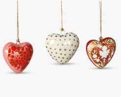 Ornament hjerte m/mønster ass H.4 cm