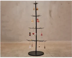 Ornament juletræ m/mønster ass H.5 cm