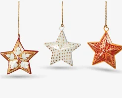 Ornament stjerne træ ass H.5 cm