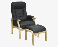 Otium Stol Sort Læder/Natur