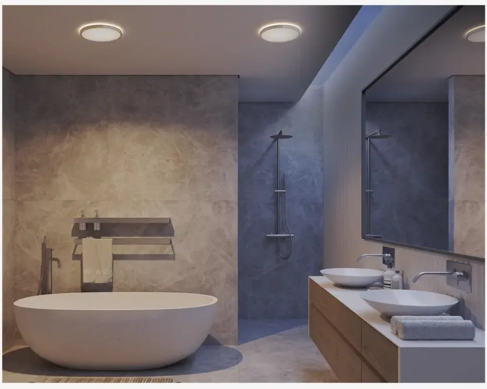 Plafond Oja Krom/Hvid Ø.30 cm